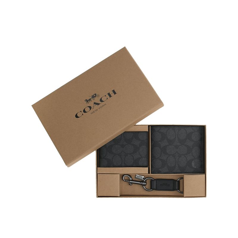COACH - COACH Boxed 3 In 1 Wallet Gift Set In Signature Canvas Cw344