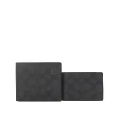 COACH - 3 In 1 Wallet In Signature Canvas Charcoal Black CW380