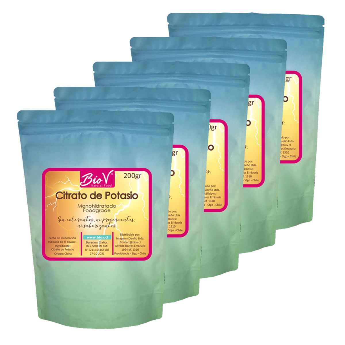 BIOV - Citrato De Potasio 1kg Monohidratado GradoAlimenticio Bio V