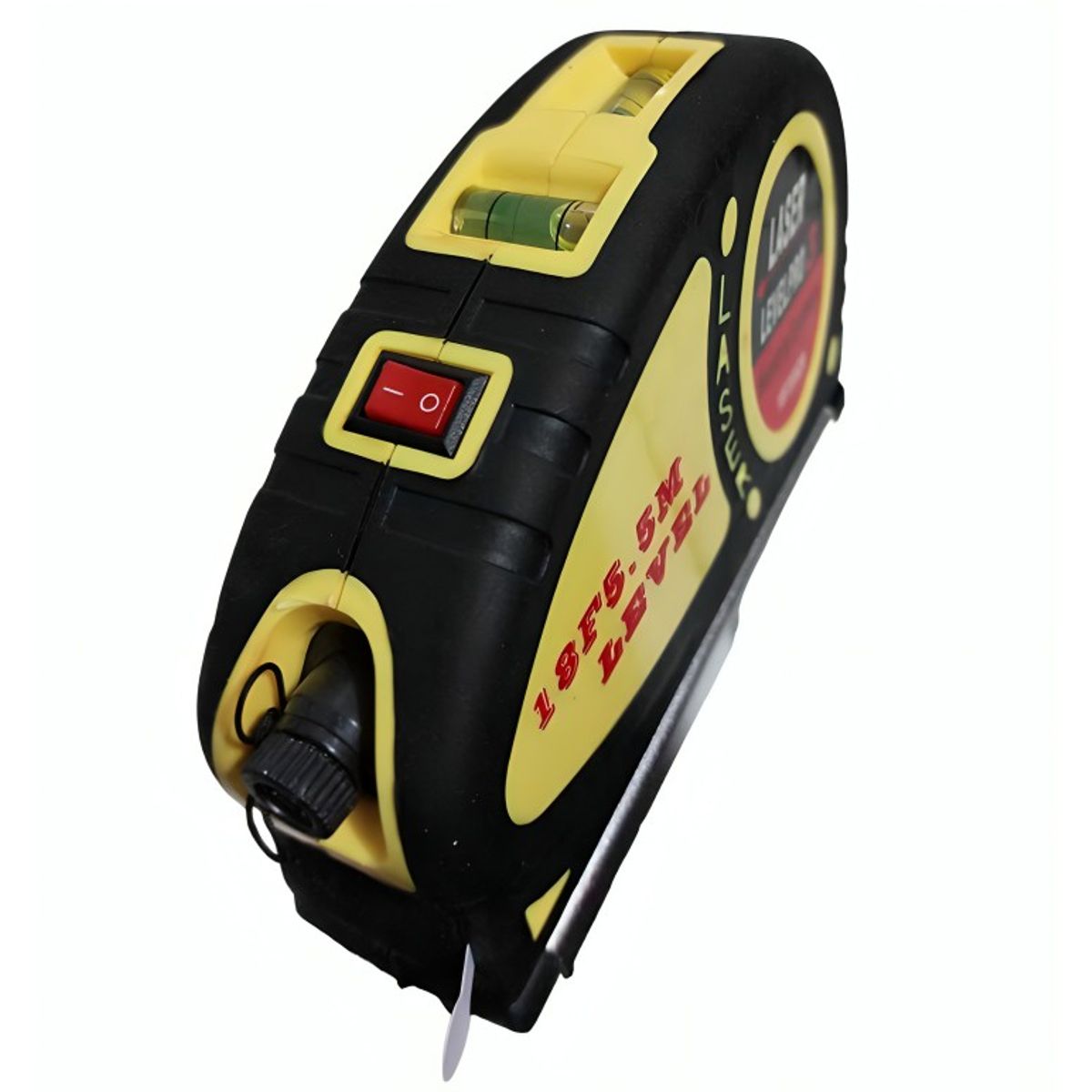 GENERICO - HUINCHA DE MEDIR CON NIVEL LASER BASE METALICA