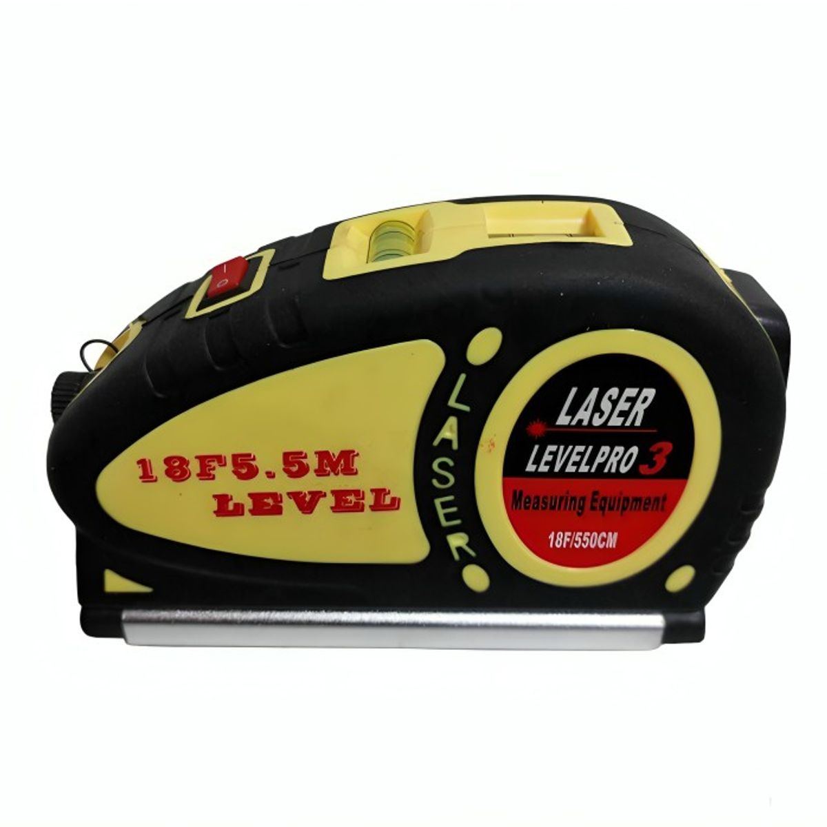 GENERICO - HUINCHA DE MEDIR CON NIVEL LASER BASE METALICA