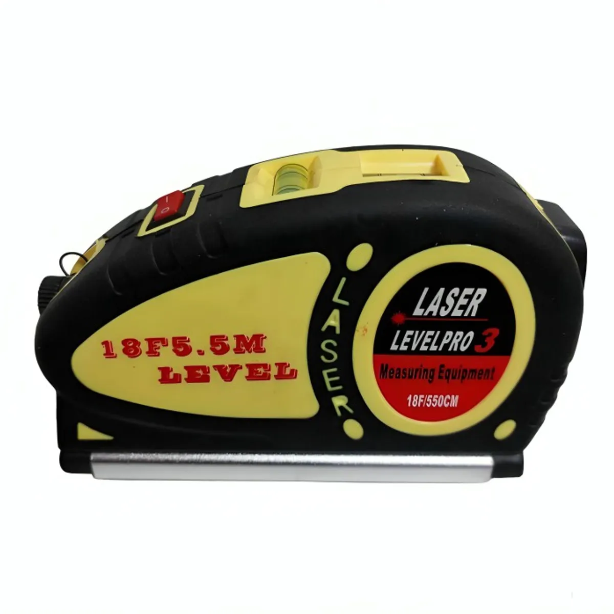 GENERICO - HUINCHA DE MEDIR CON NIVEL LASER BASE METALICA