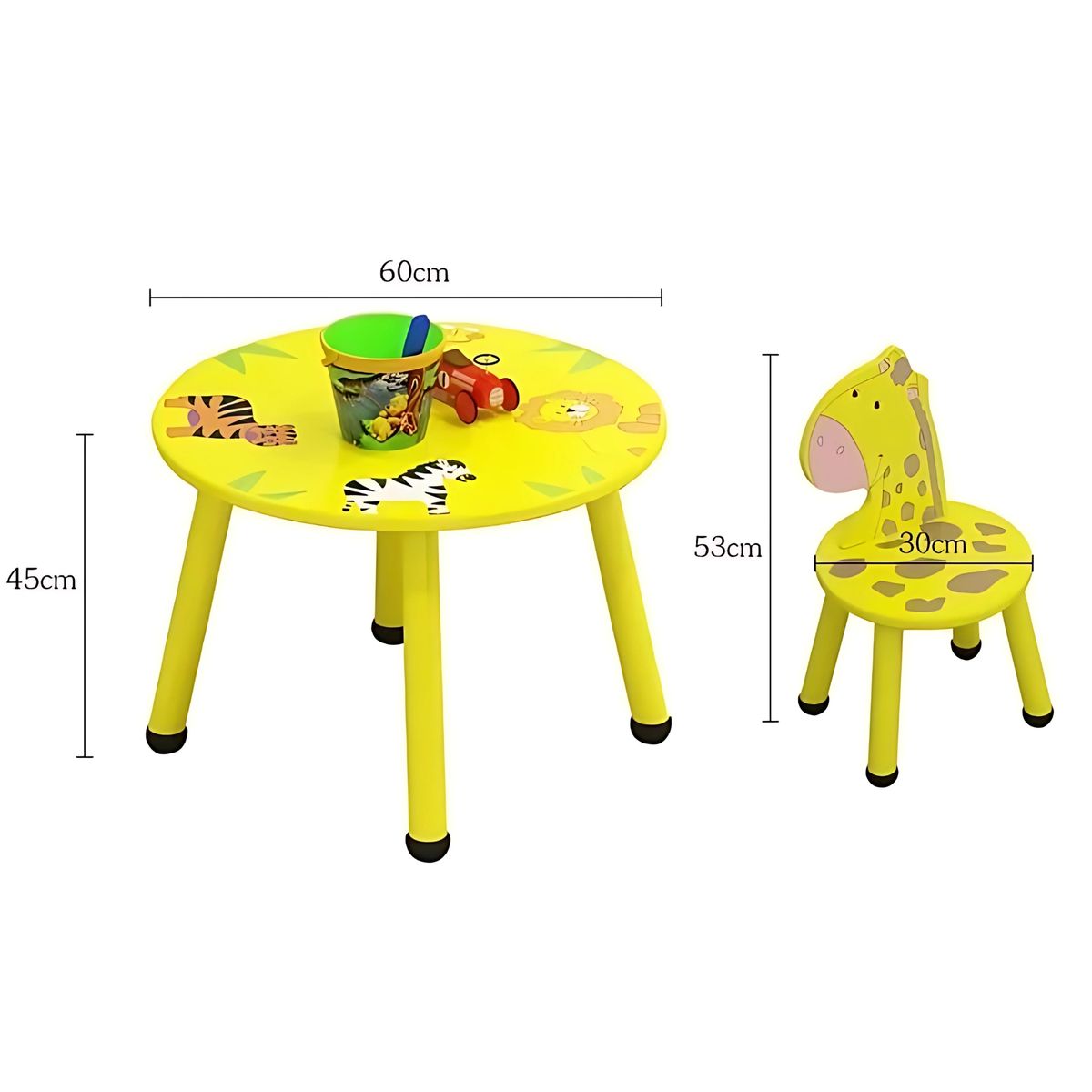 PELLITOS - MESITA CON 2 SILLAS REDONDA CARTOON ANIMAL