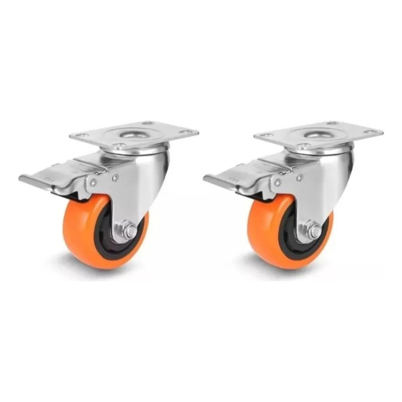 ROZENBERG SPA - Pack 2 Ruedas Para Carros Muebles Frenos 3 Pulgadas 200 Kg