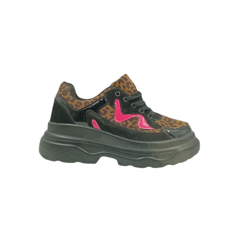 HERIEL - Zapatilla Negra Print Plataforma Mujer