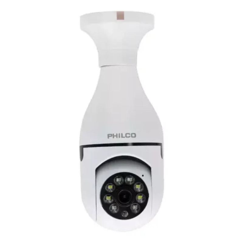 PHILCO - Cámara de Vigilancia Philco W9120 Wifi Tipo Ampolleta 20MP Lente 36mm Slot MicroSD