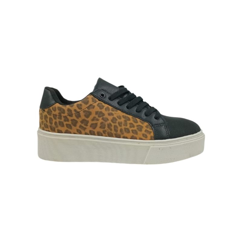 HERIEL - Zapatilla Negra Print Plataforma Mujer
