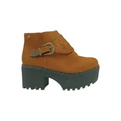 HERIEL - Botin Camel Plataforma Mujer.