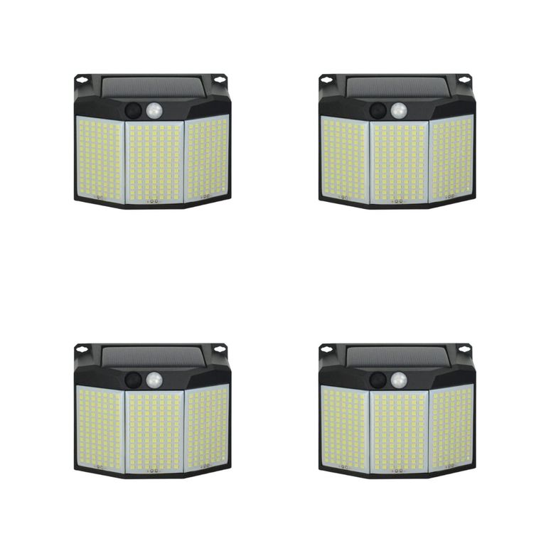 Pack 4 Aplique 294 Led Solar Contra Agua