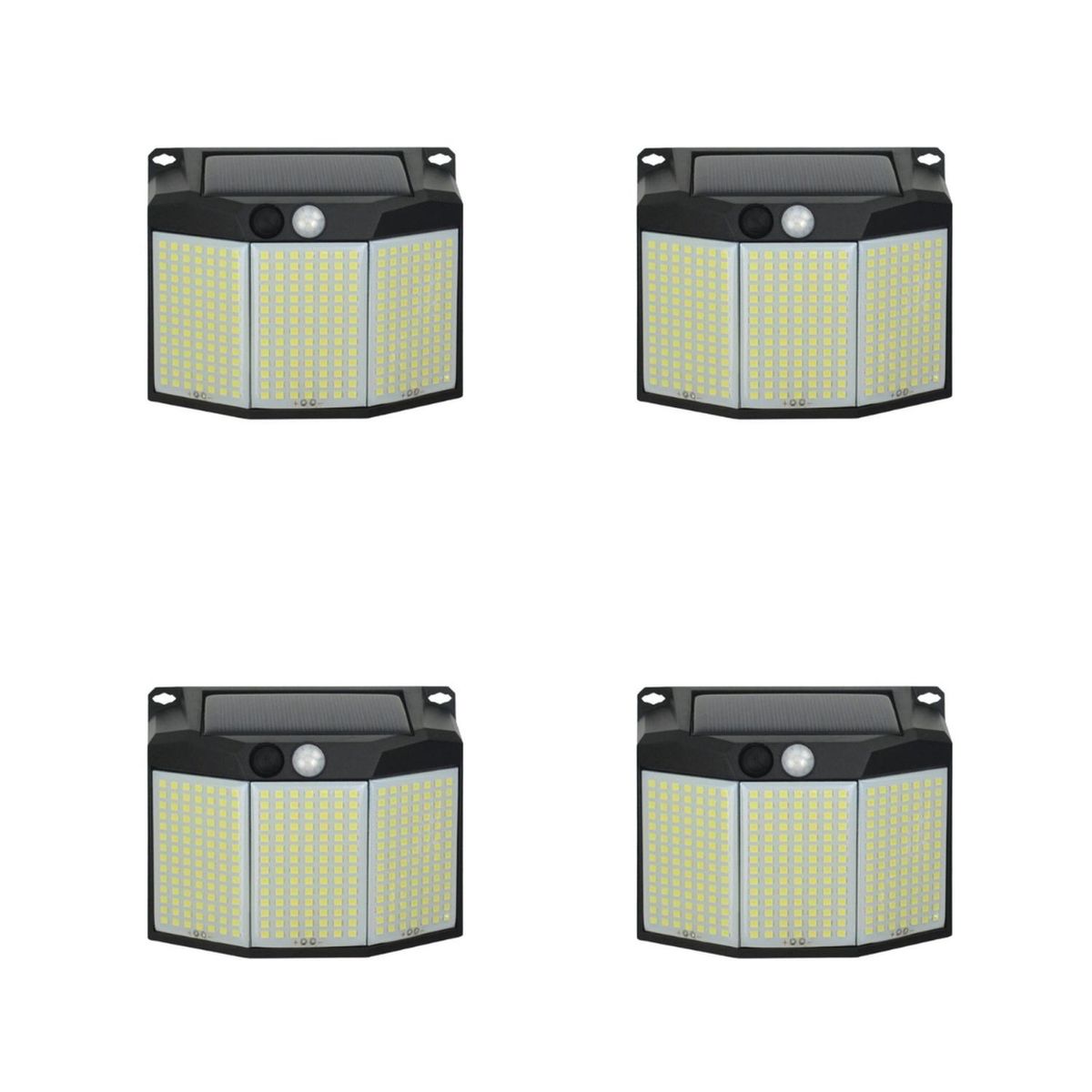 PRO OUTDOOR - Pack 4 Aplique 294 Led Solar Contra Agua