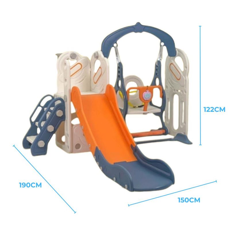 IGPRO - Resbalín  4 en 1 columpio aro de baloncesto y bodega Azul