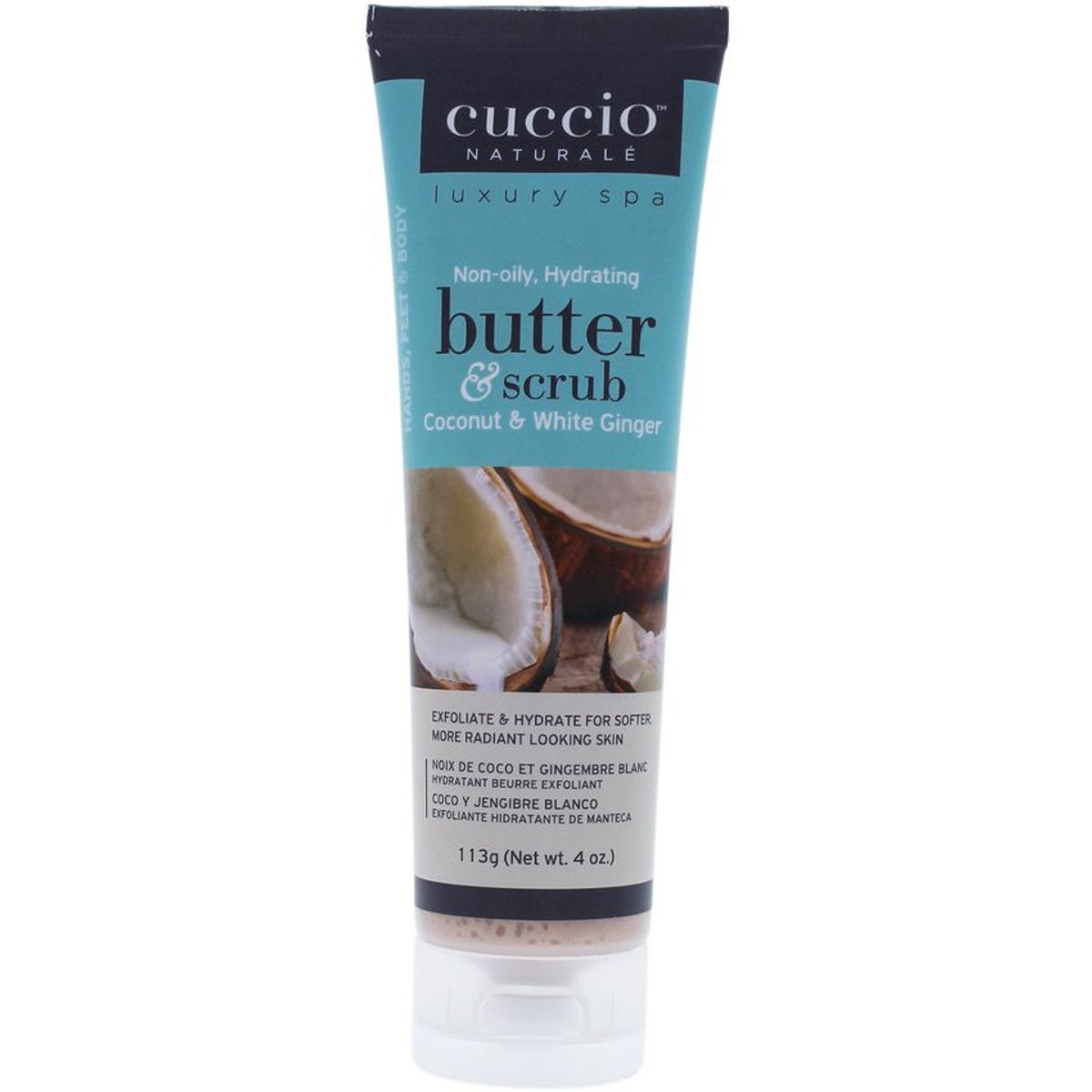 CUCCIO - Mantequilla y exfoliante-coco y jengibre blanco-cuccio-4oz.