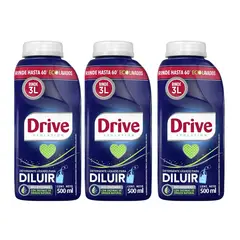 DRIVE - X3 Detergente Líquido Para Diluir 500ml Hasta 60 Lavados