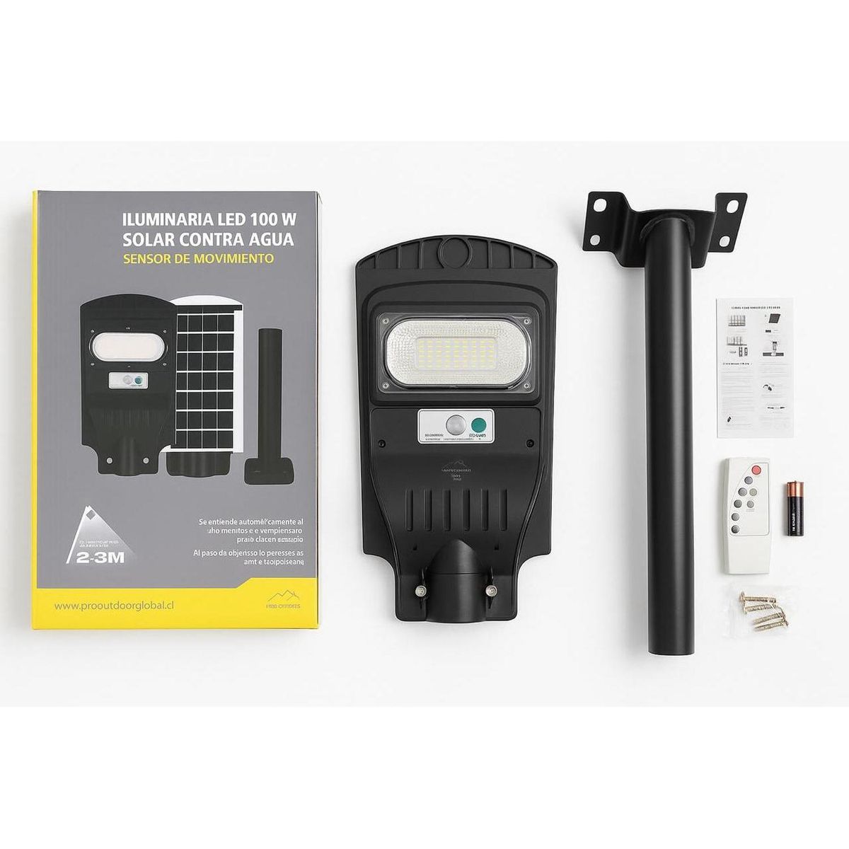 PRO OUTDOOR - Luminaria Led 100 W Solar Contra Agua