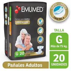 EMUMED - Pañales Para Adultos Premium Tamaño Grande 20unid