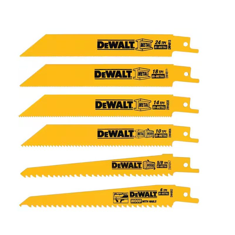 DEWALT - Dewalt 6 Hojas Para Sierra Sable Metal/madera Dw4856 -e.o.
