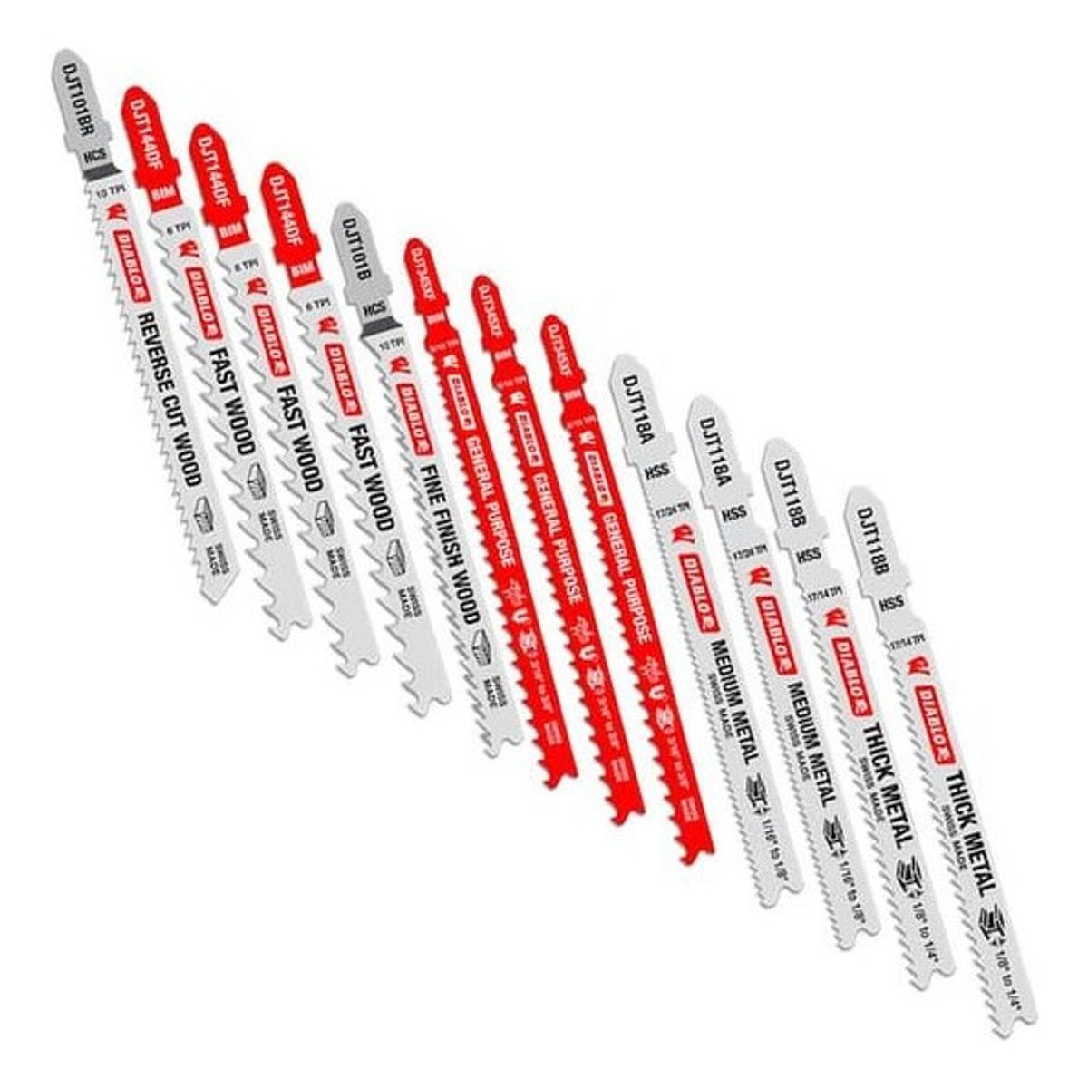 DIABLO - Hojas De Sierra Caladora, Vástago En T(12 Uni) Diablo- Eo