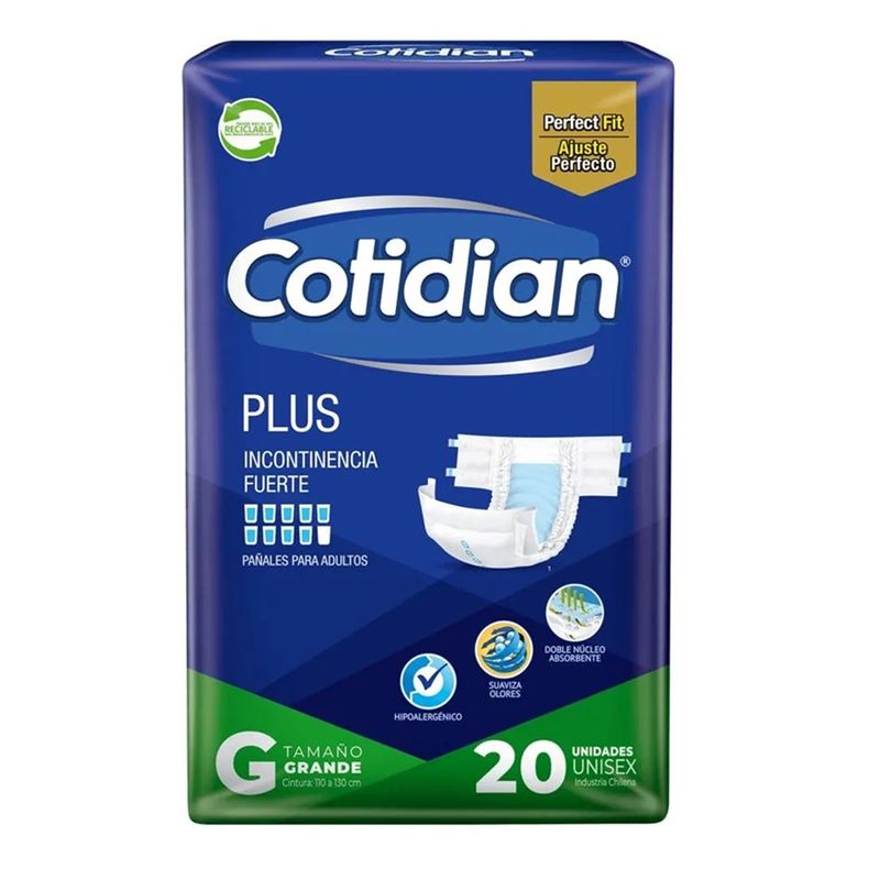 COTIDIAN - Pañales De Adulto Cotidian Plus Tamaño Grande 20unid
