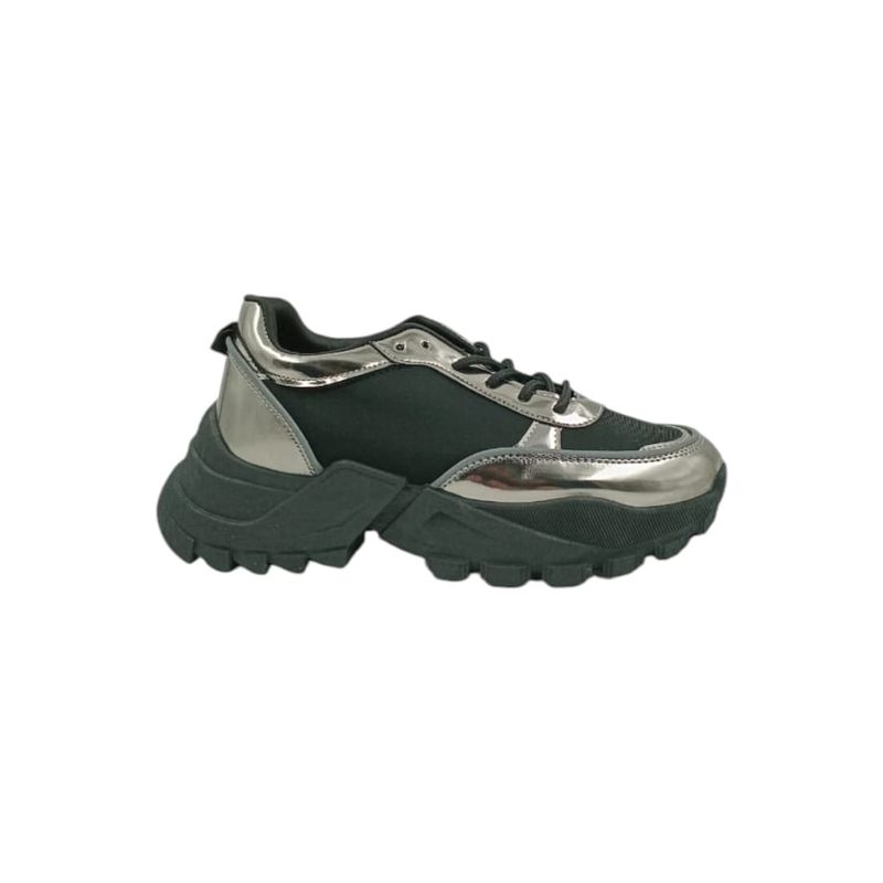 HERIEL - Zapatilla Negra Plataforma Mujer.
