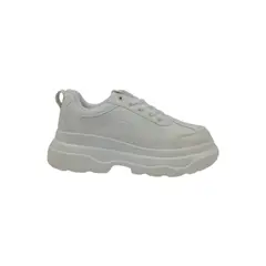 HERIEL - Zapatilla Blanca Plataforma Mujer.