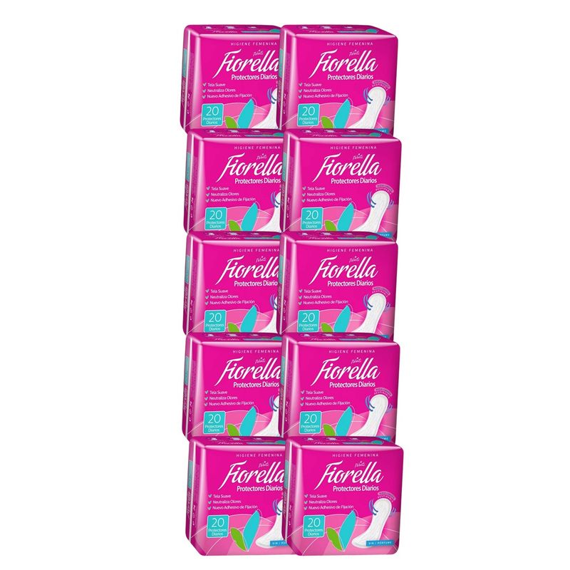 GENERICO - Pack X10 Protectores Diarios Fiorella 20 Unid Tela Suave