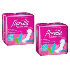 GENERICO - Pack X2 Protectores Diarios Fiorella 20 Unid Tela Suave.-