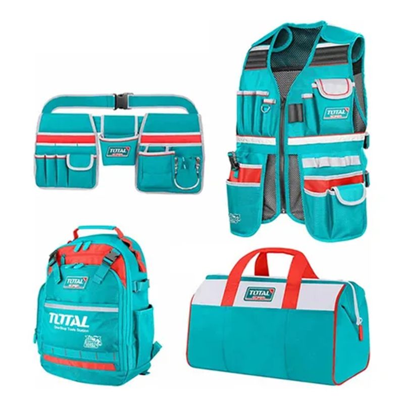 TOTAL TOOLS - Kit Mochila+ Chaleco+ Bolso+ Coleto Total Tos230908
