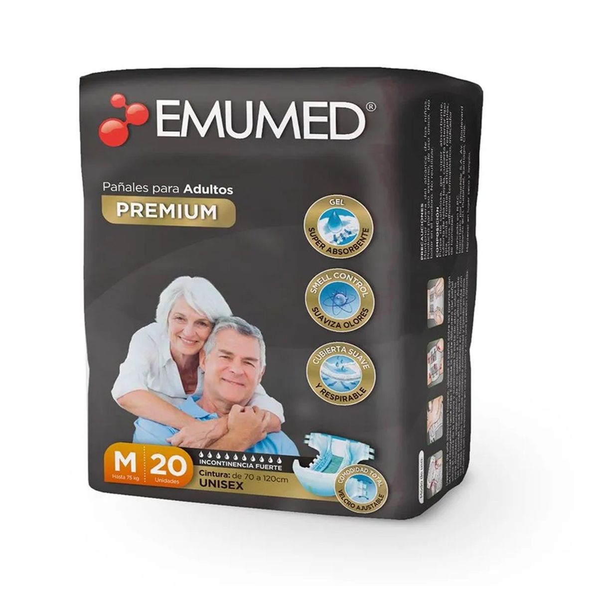 EMUMED - Pañales Para Adultos Emumed Premium Tamaño Mediano 20unid