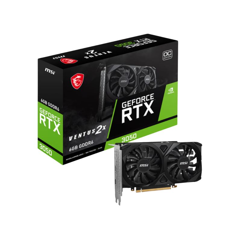 ENVIDIA - Tarjeta de Video Gráfica MSI RTX 3050 VENTUS 2X 6G OC