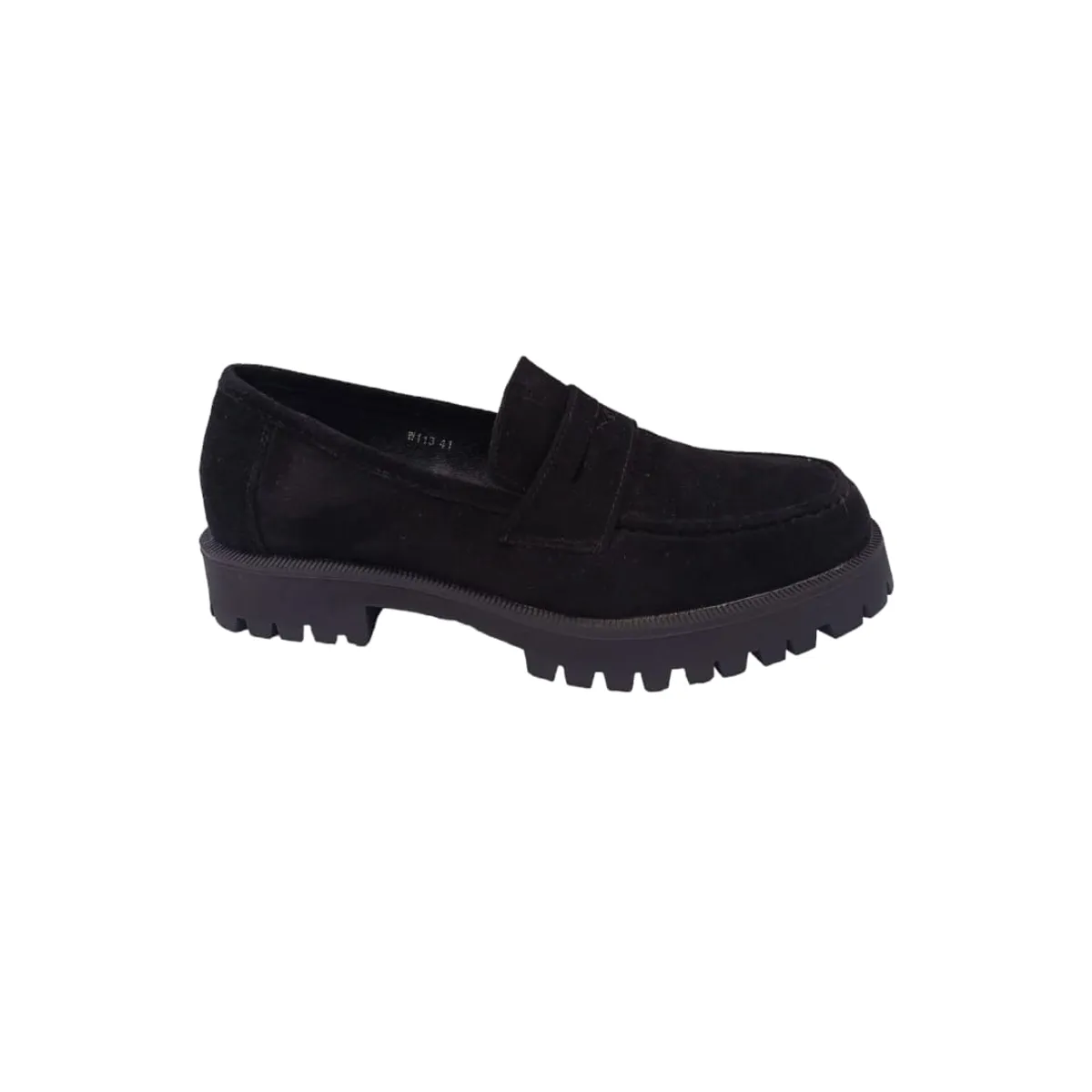 HERIEL - Mocasín Negro Gamuza Mujer