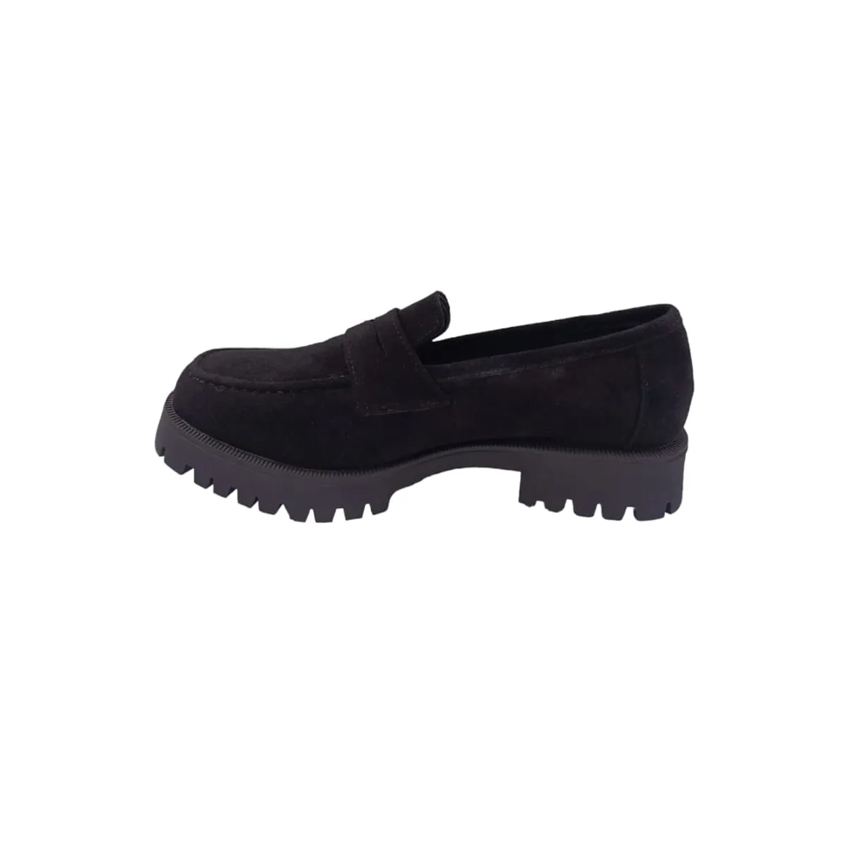 HERIEL - Mocasín Negro Gamuza Mujer