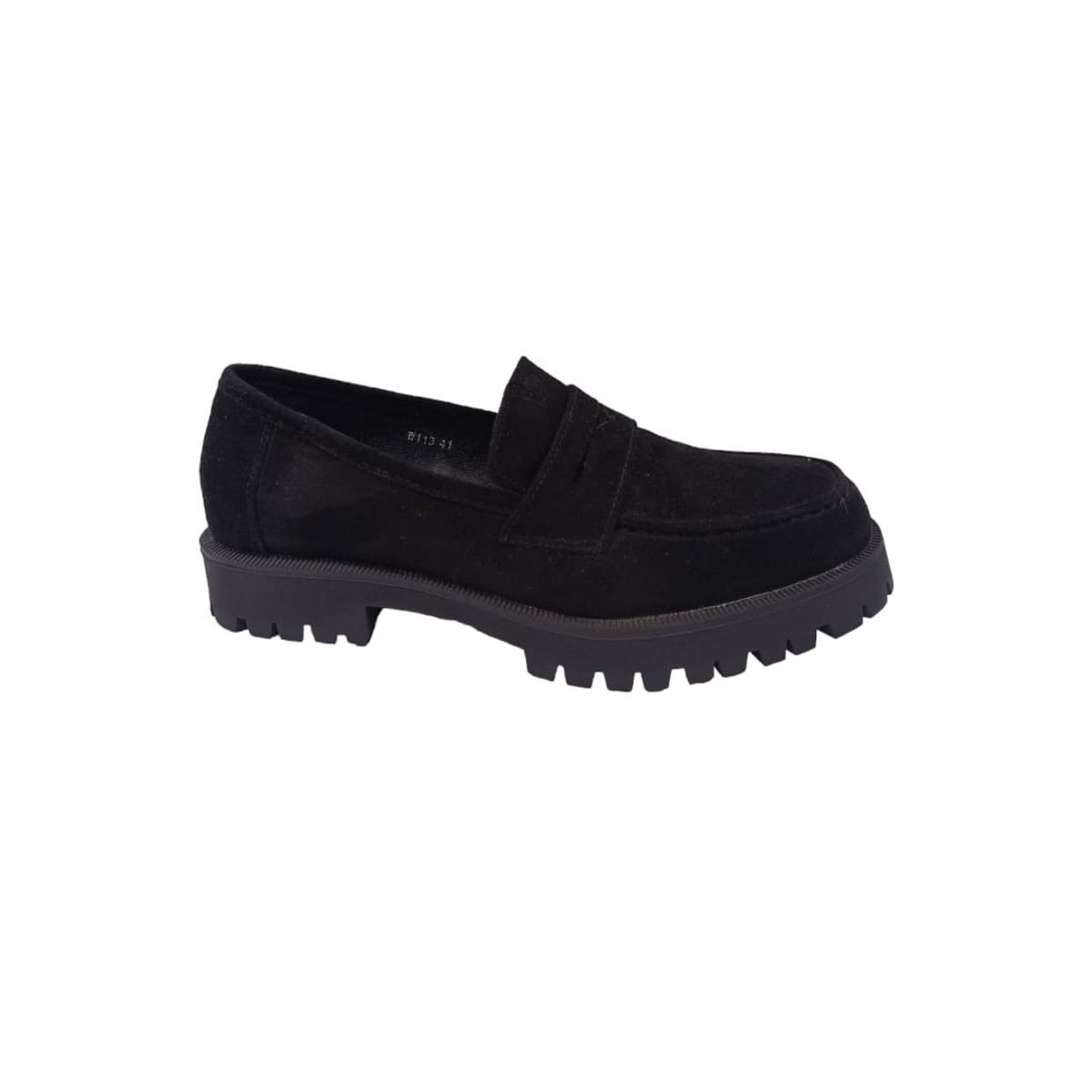 HERIEL - Mocasín Negro Gamuza Mujer