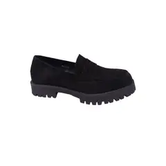 HERIEL - Mocasín Negro Gamuza Mujer.