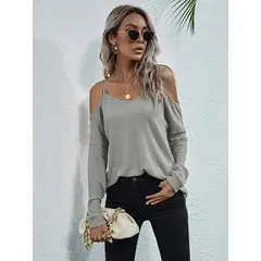 VARIOS - Camiseta WaffleCharm Gris She Shines