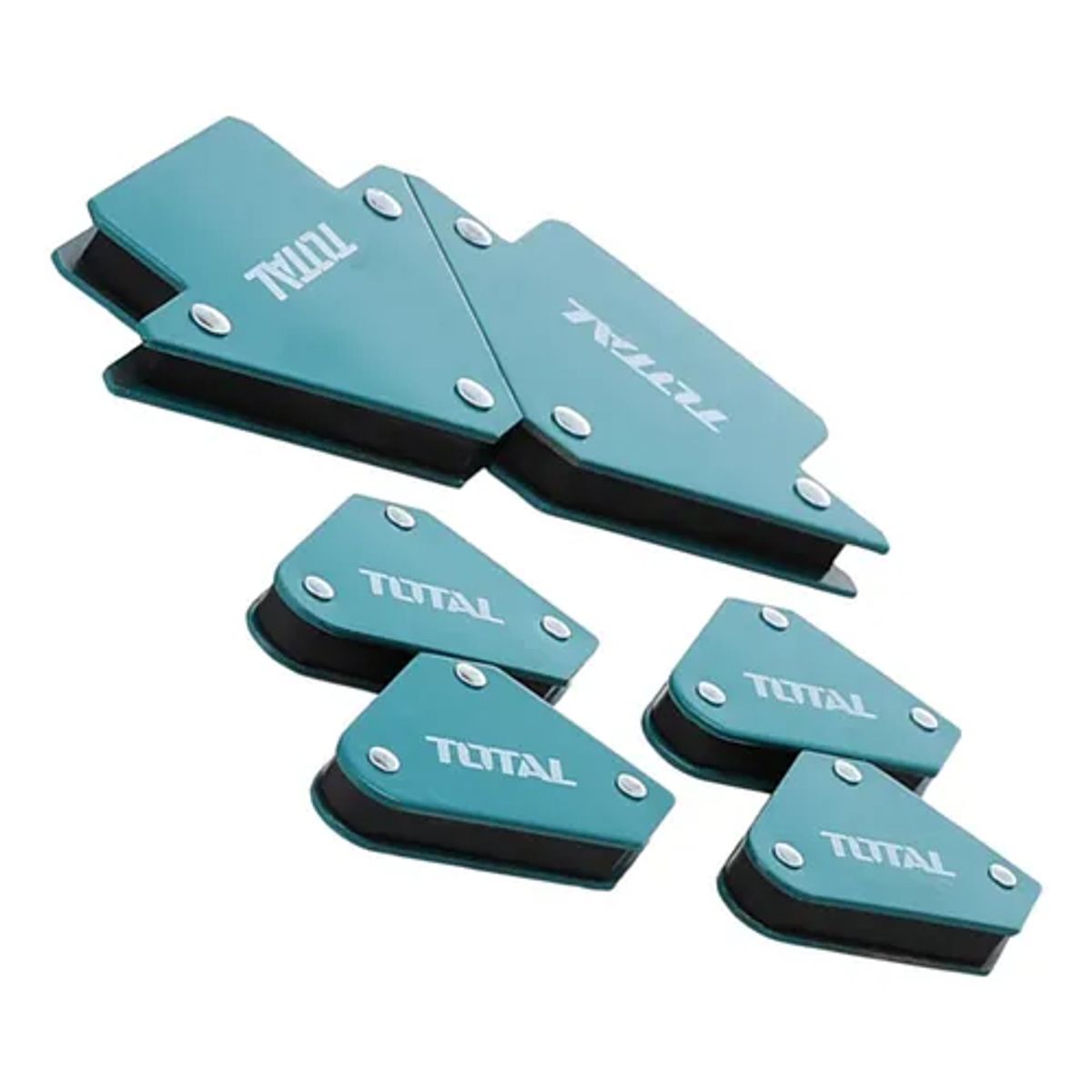 TOTAL TOOLS - Escuadra Magnetica 25 Y 10lbs Para Soldar 6 Piezas Total.