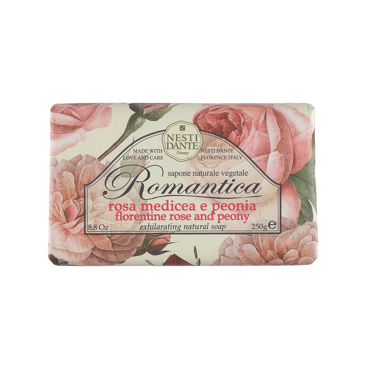 NESTI DANTE - Jabón Italiano Barra 250 grs - Rosa y Peonia