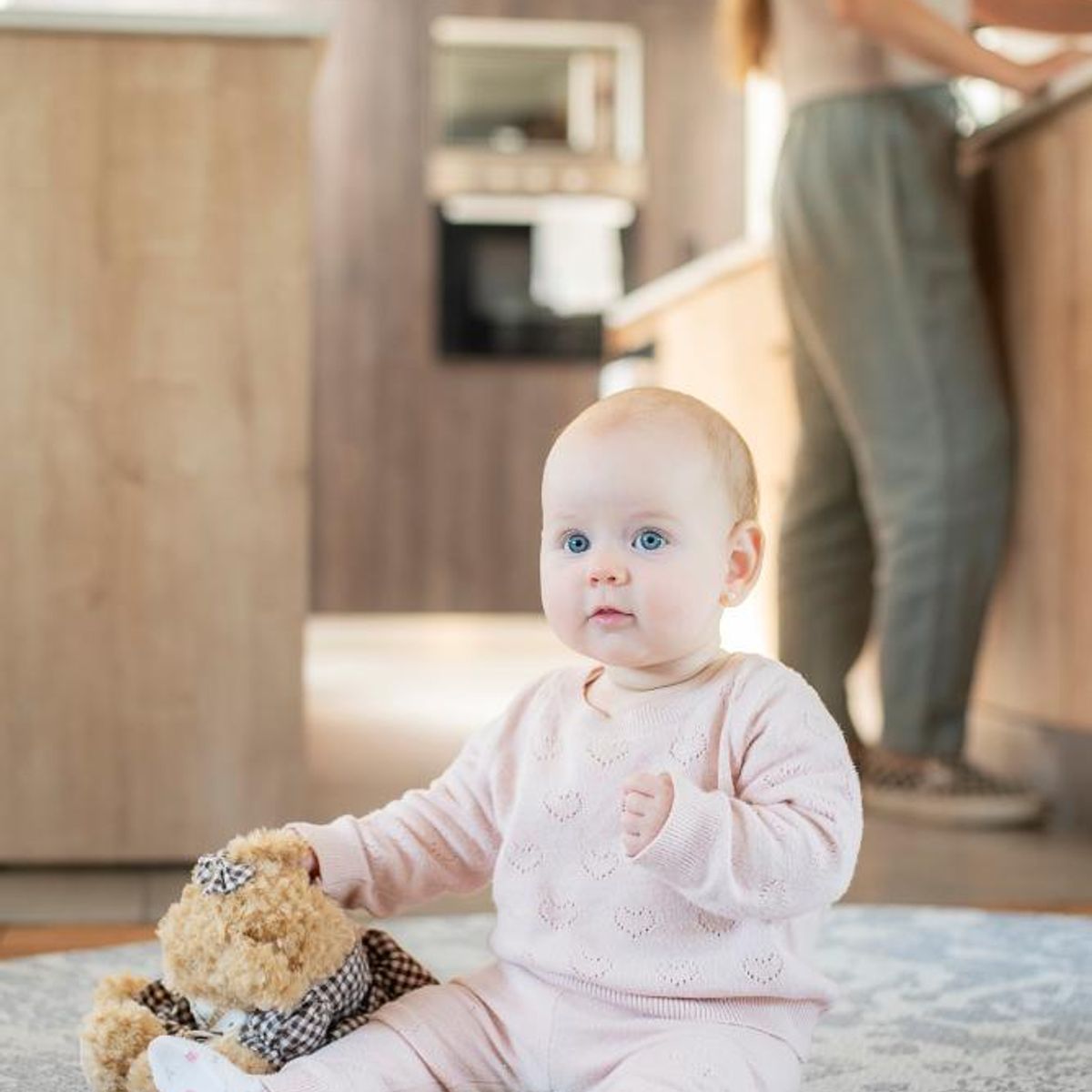 KALEIDO - Alfombra Playmat Reversible Antigolpes Flor celeste 140cm