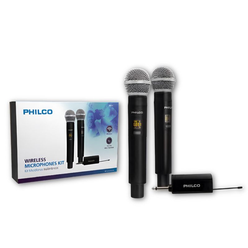PHILCO - Kit Micrófonos Inalámbricos UHF Philco WM314 con Receptor