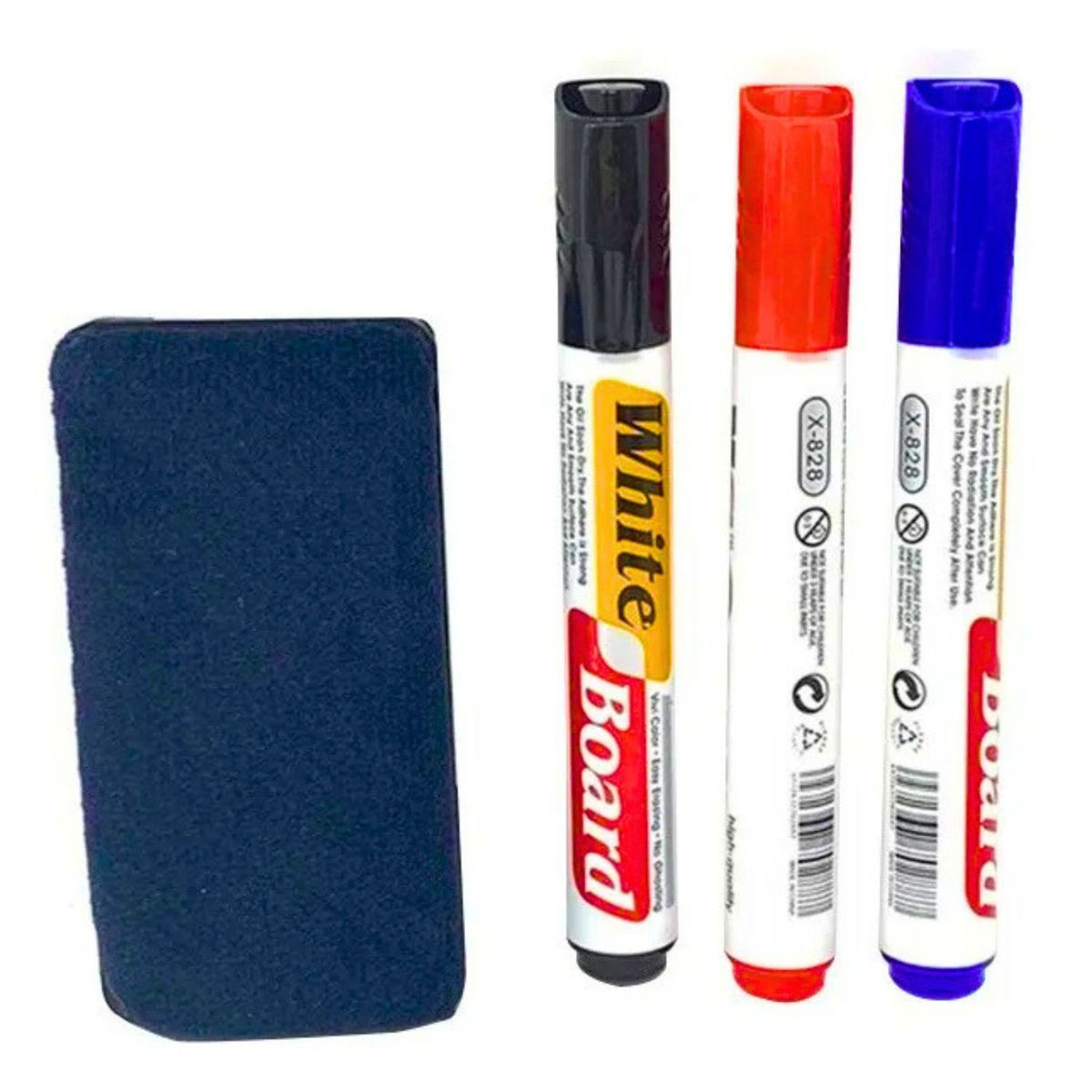 GENERICO - Set 3 Plumones De Pizarra Borrador Utiles Escolares