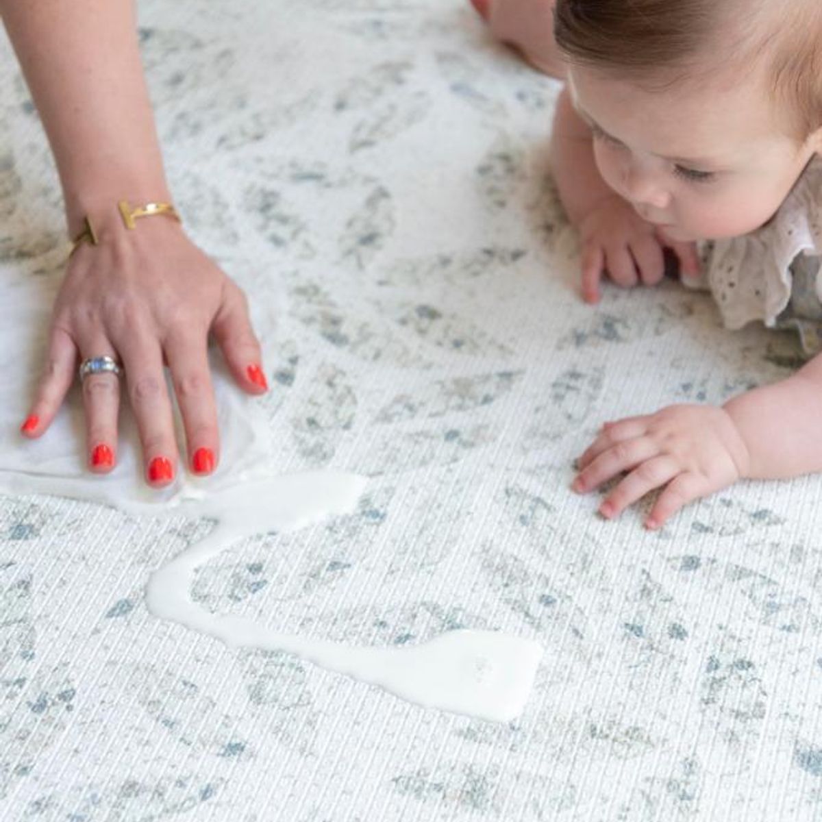 GENERICO - Alfombra Playmat Reversible Antigolpe Hojas 140 cm