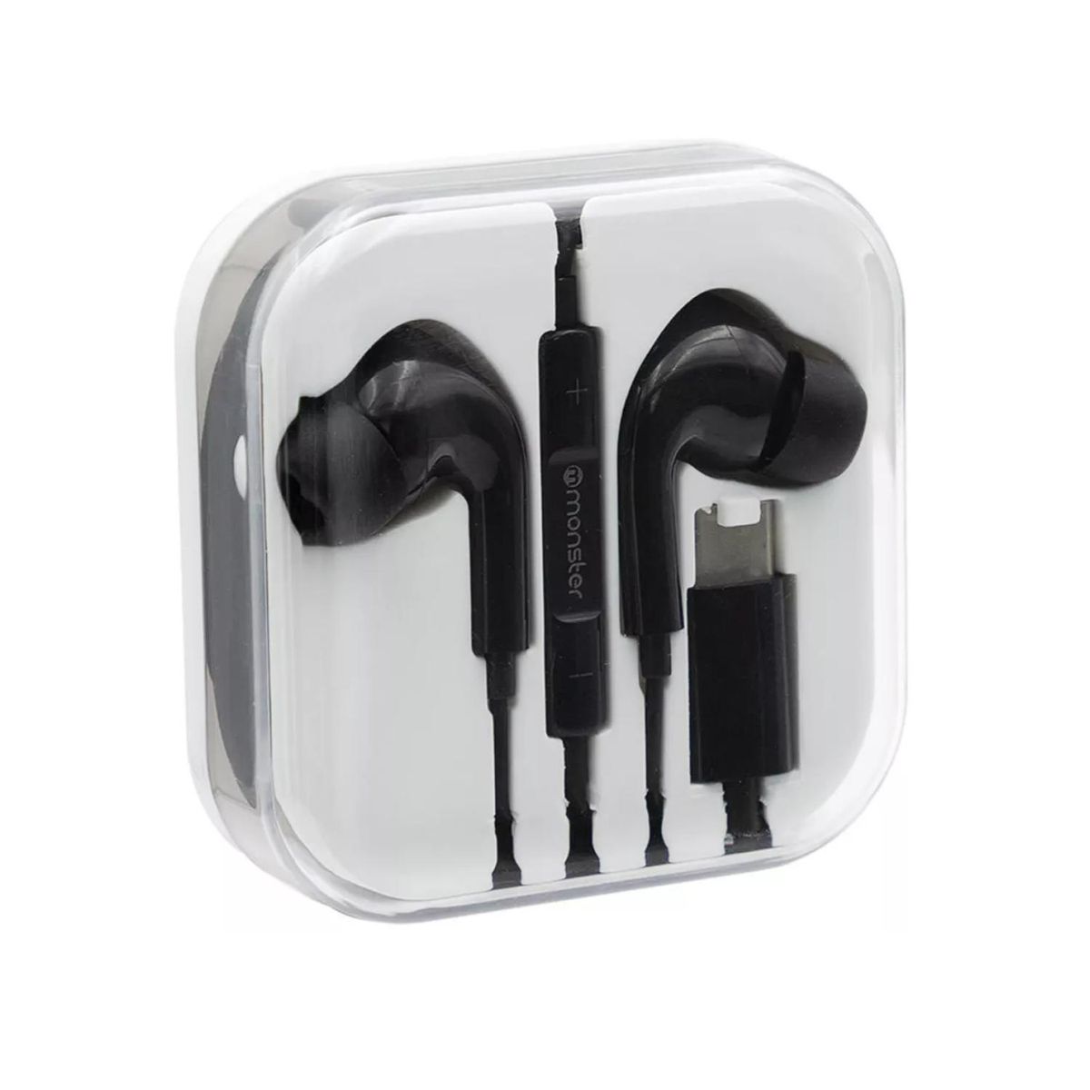 MONSTER - Audifonos Alambricos Manos Libres USB C 120cm Negro Earpods