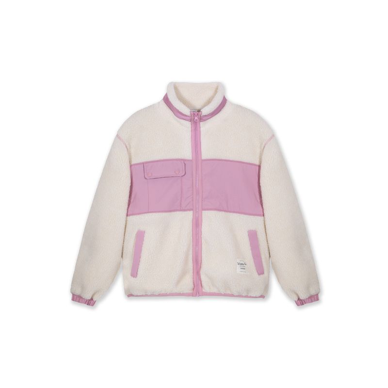 WAPPY TIENDA - Polar Sherpa Mujer Rosado Cierre completo cuello alto Wappy