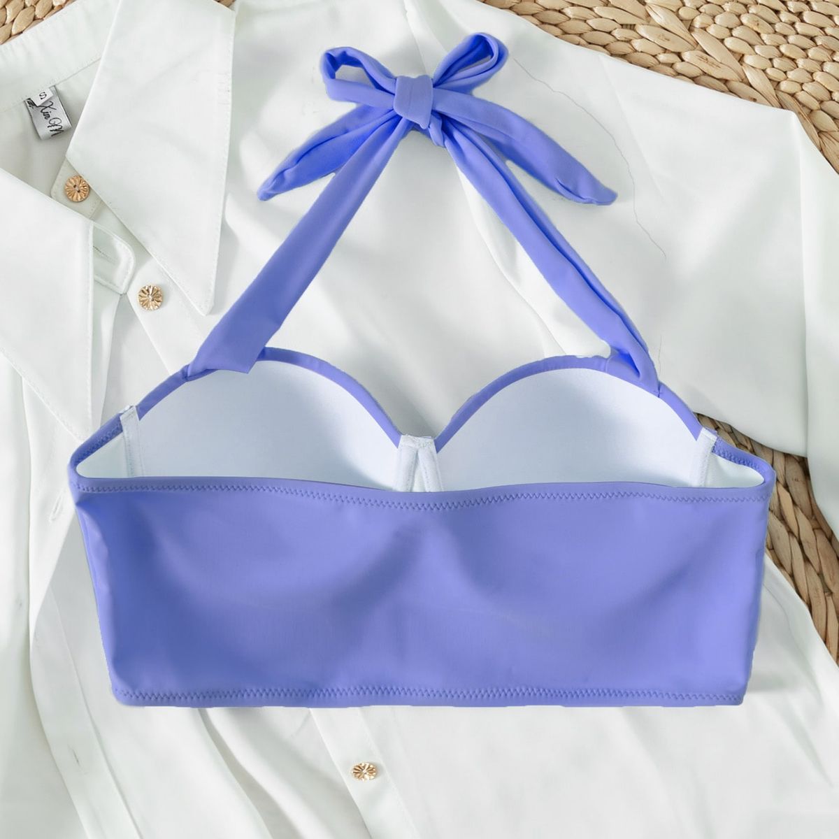 VARIOS - Top Bikini Halter Push Up Lila She Shines