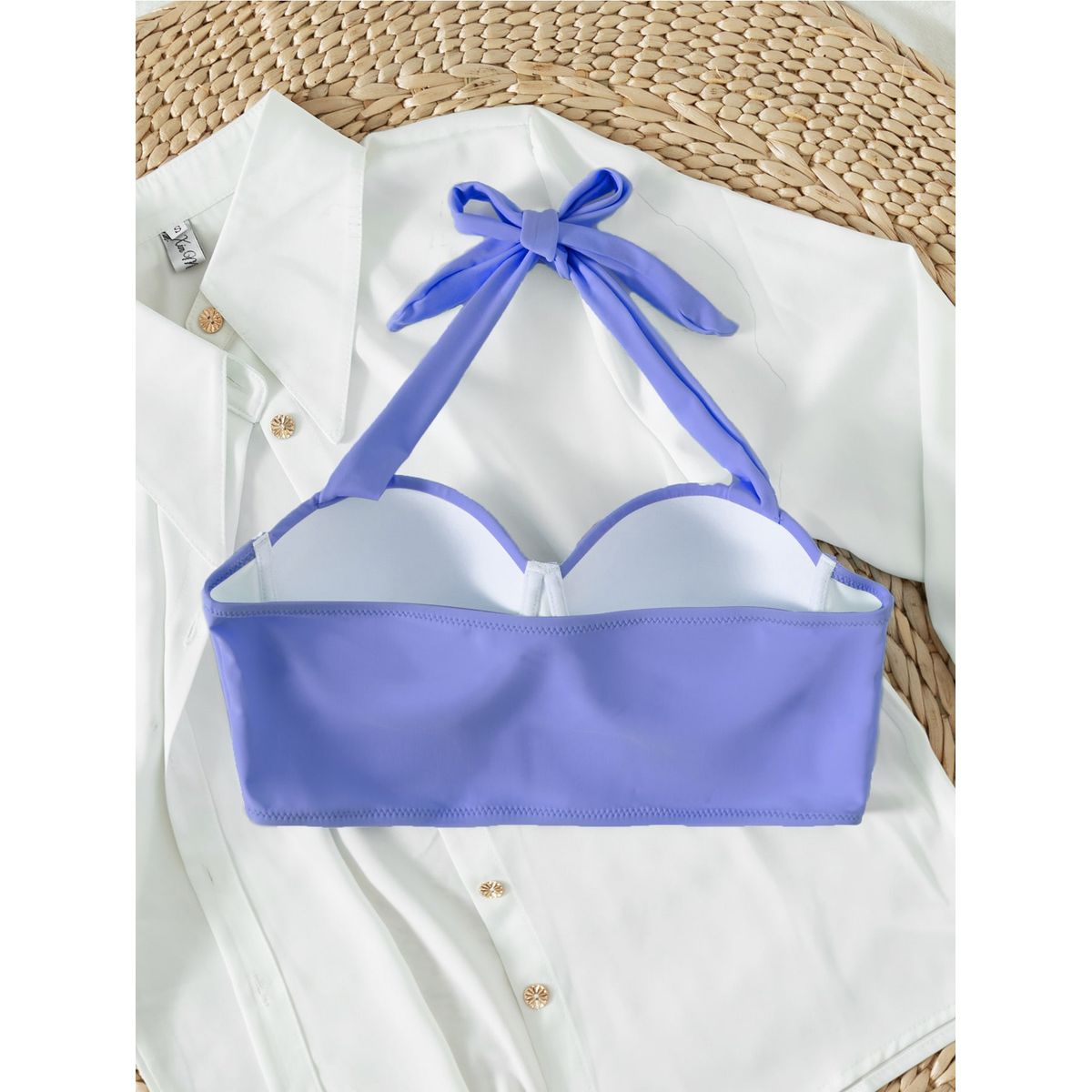 VARIOS - Top Bikini Halter Push Up Lila She Shines