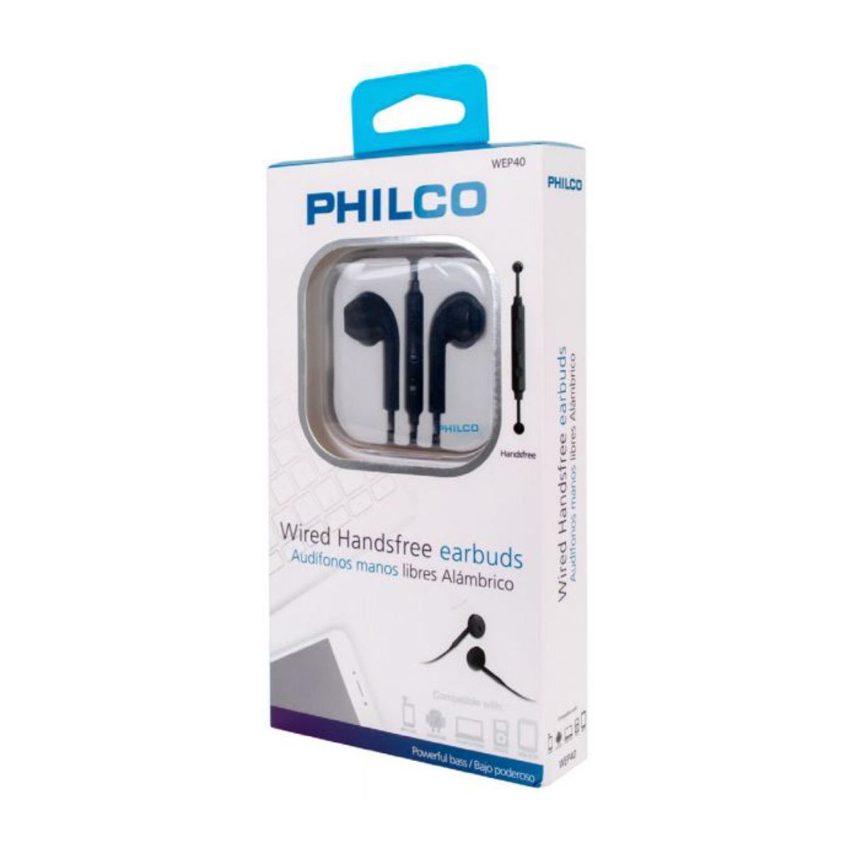 PHILCO - Audifono Manos Libres Jack 3.5 Blanco D40 Philco
