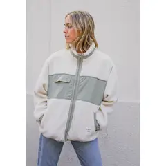 WAPPY TIENDA - Polar Mujer Sherpa Verde Cierre completo Wappy