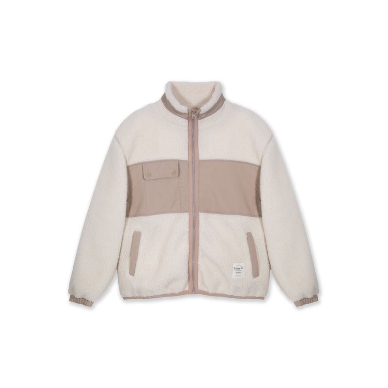 WAPPY TIENDA - Polar Sherpa Mujer Beige Cierre completo cuello alto Wappy