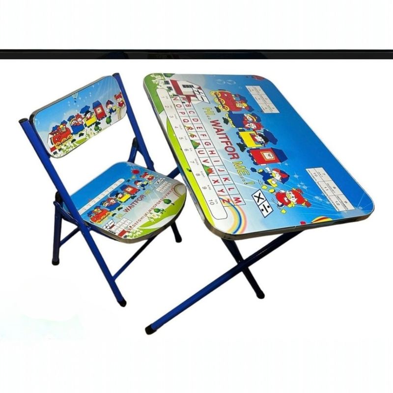ANGELES DEL HOGAR - MESA + SILLA PLEGABLES INFANTILES NIÑA Y NIÑO SET ESCRITORIO.