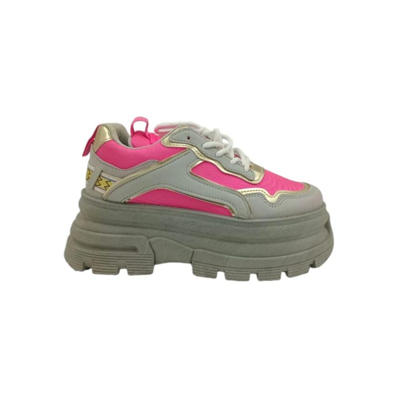 HERIEL - Zapatilla Gris Plataforma Mujer.