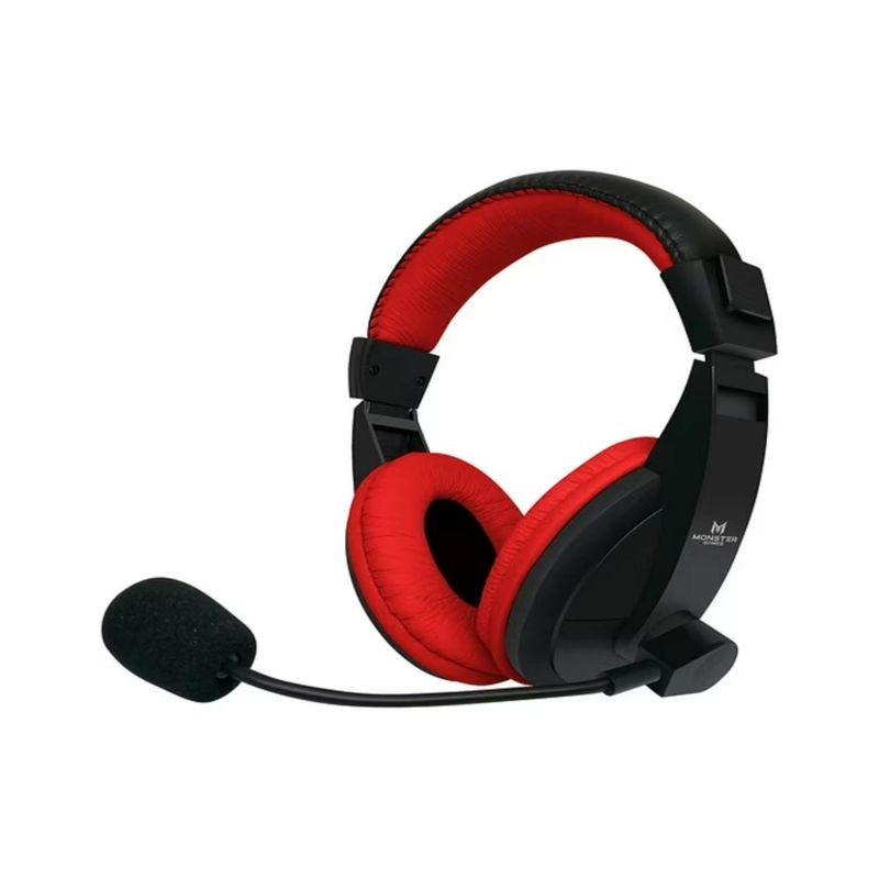 MONSTER - Audifono Gamer Jack 3.5 PS4 PS5 Xbox Rojo Loud Monster Gamer
